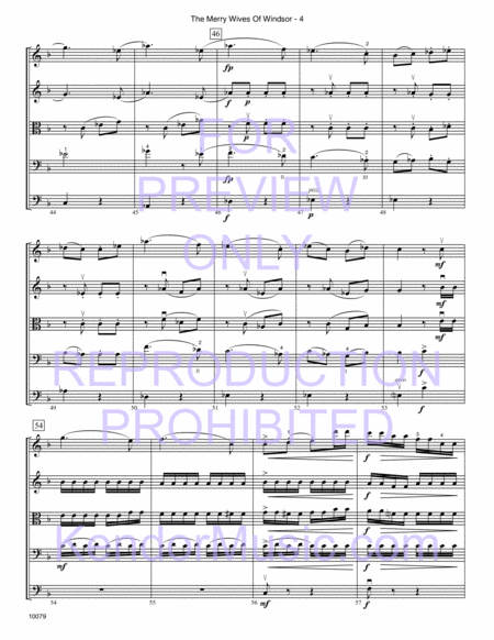 Merry Wives Of Windsor, The (Themes From The Overture) (Full Score)