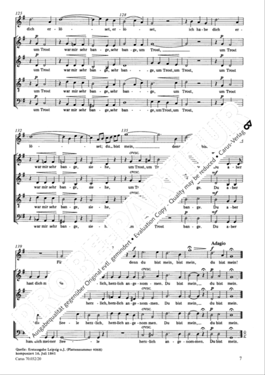 Siehe, um Trost war mir sehr bange 4-Part scores gallery preview page 8