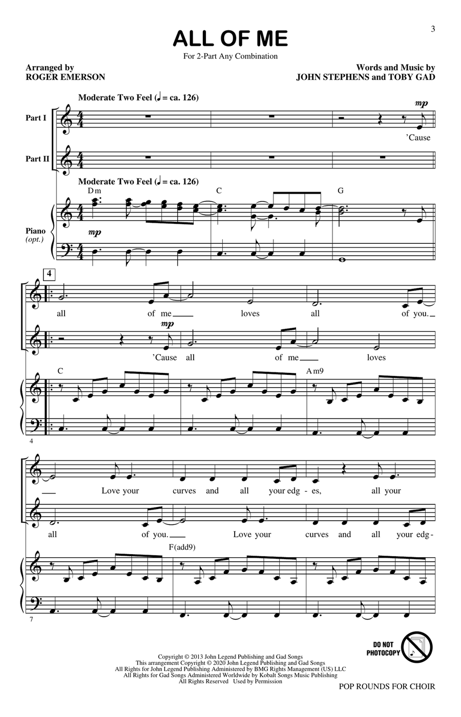 Pop Rounds for Choir 2-Part scores gallery preview page 1