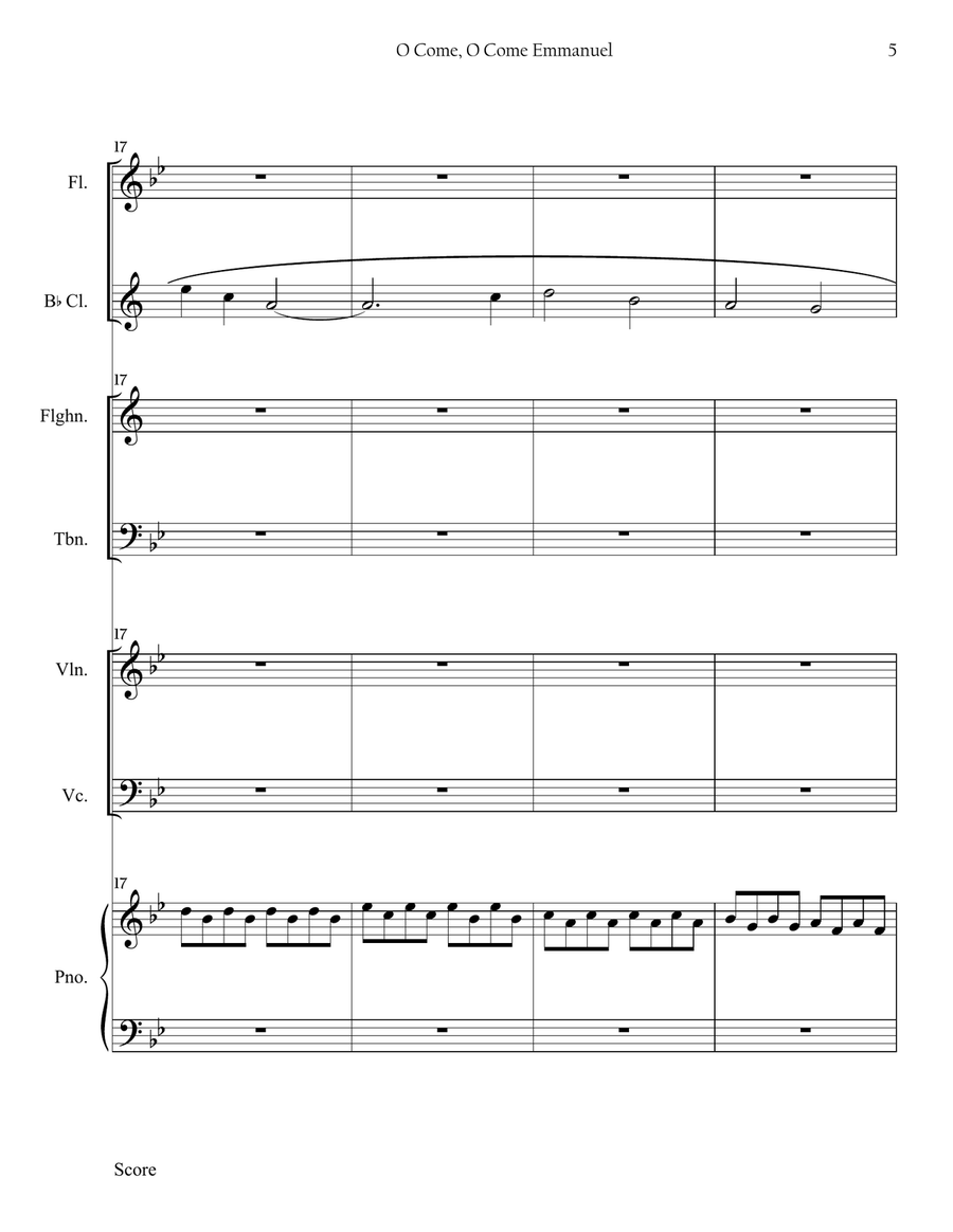 O Come, O Come Emmanuel O Come, O Come Emmanuel Small Ensemble scores gallery preview page 5