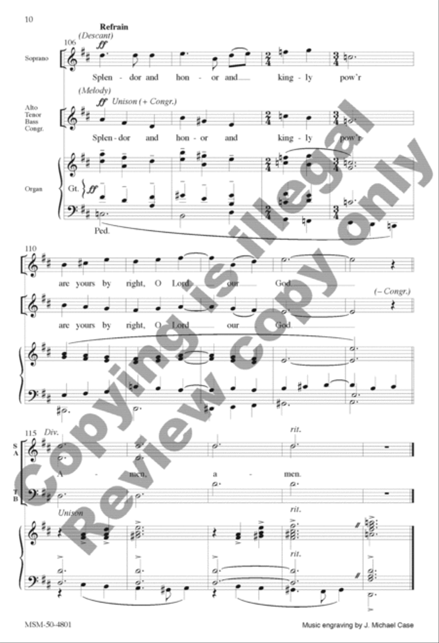Splendor and Honor and Kingly Power 4-Part scores gallery preview page 10