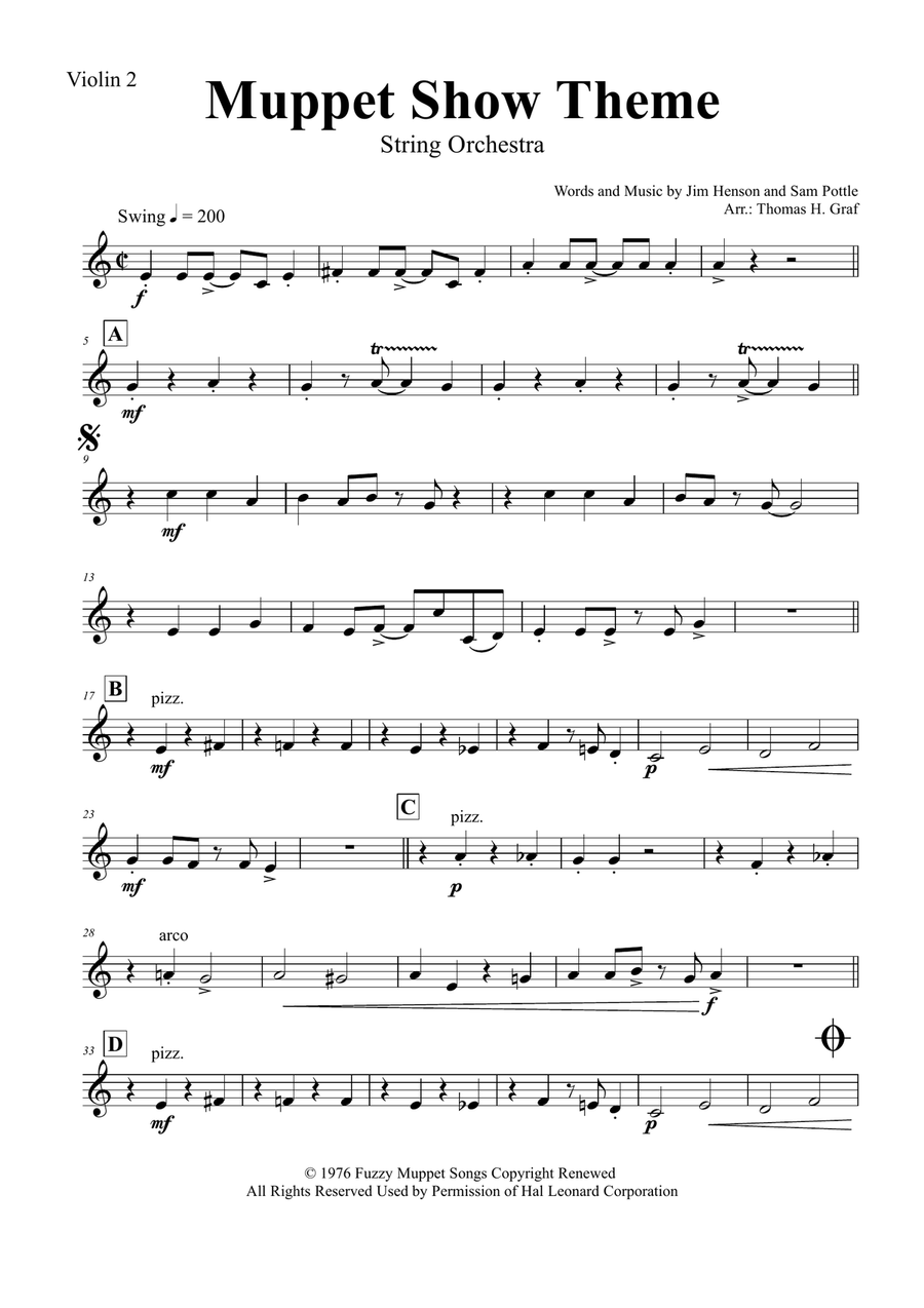 The Muppet Show Theme String Orchestra scores gallery preview page 6