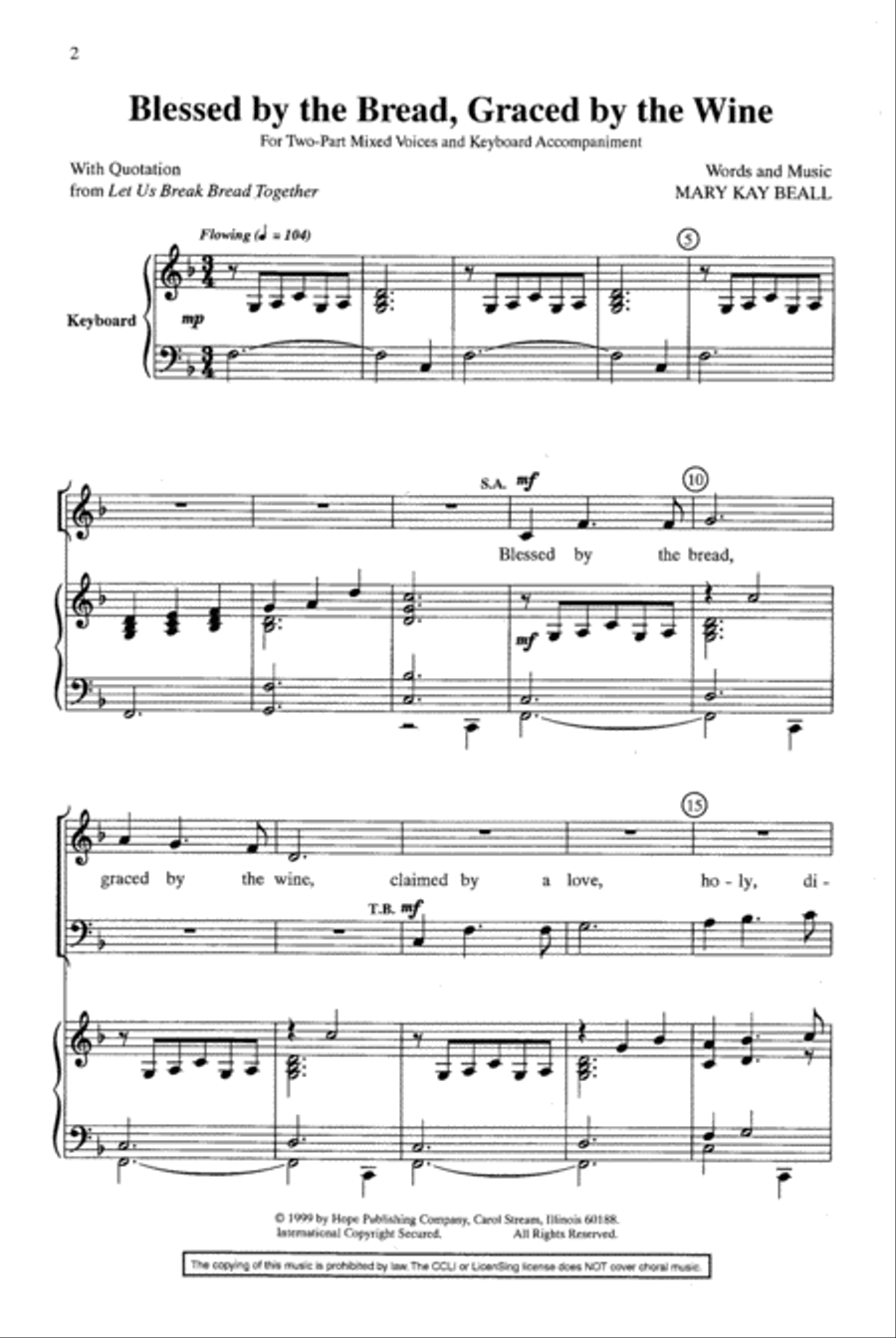 Blessed by the Bread, Graced by the Wine 2-Part scores gallery preview page 2