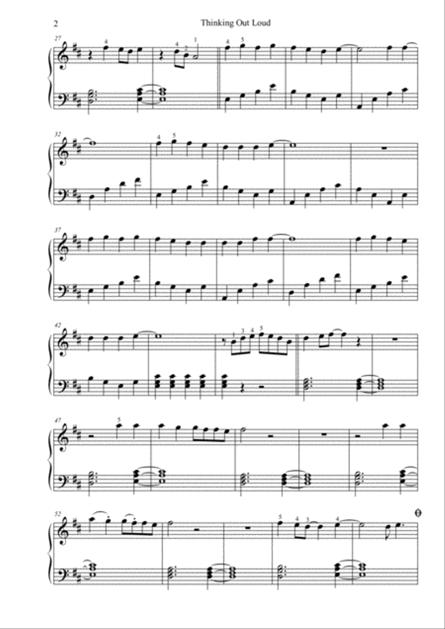 Thinking Out Loud Piano Solo scores gallery preview page 2