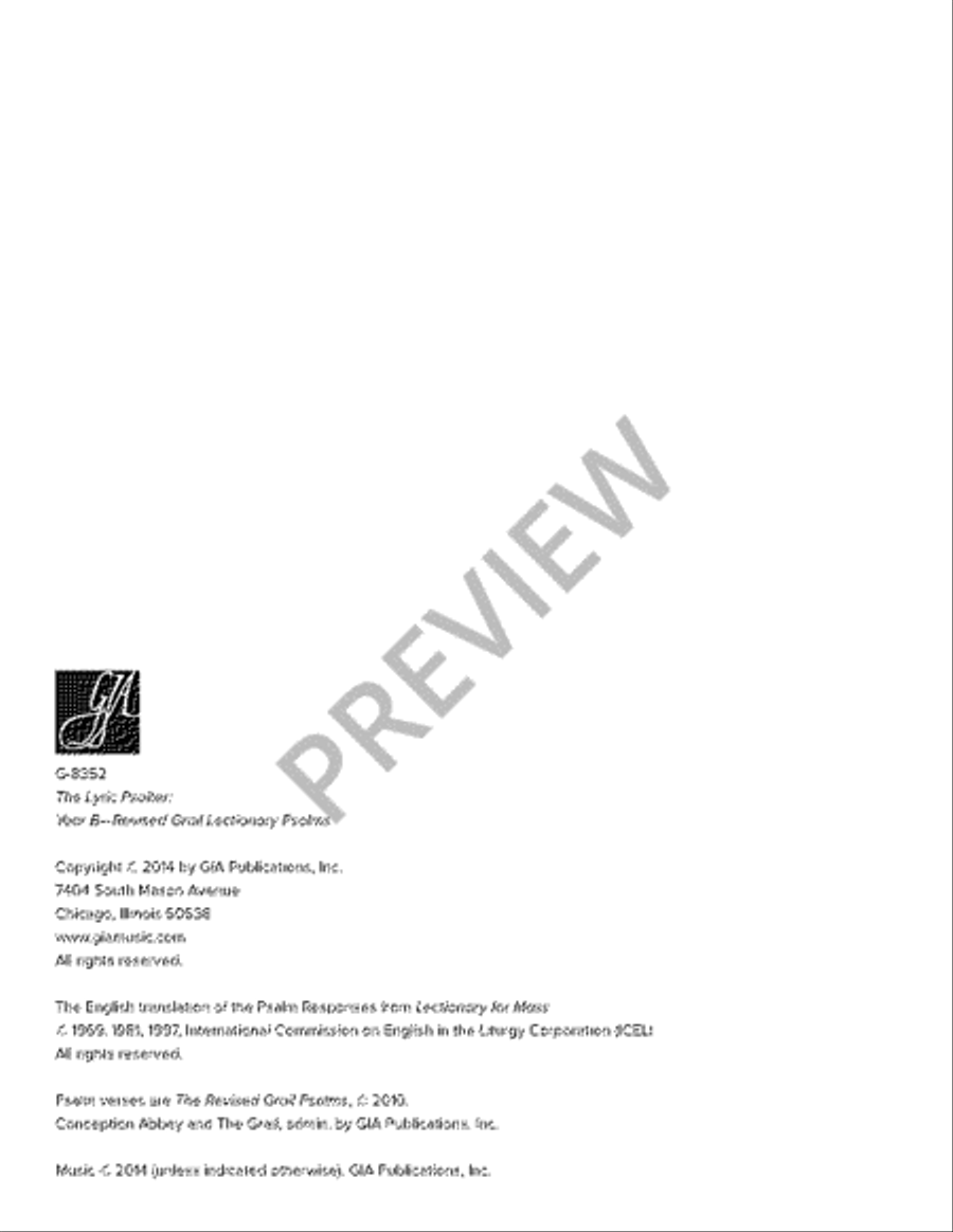 The Lyric Psalter, Year B Easy Piano scores gallery preview page 4