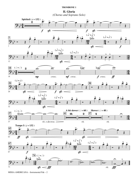 Missa Americana - Trombone 1
