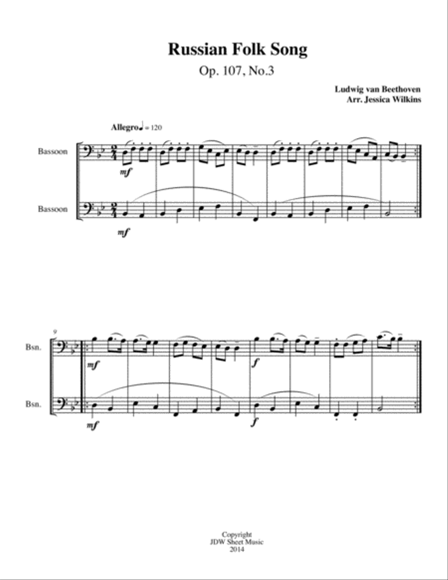 6 Easy Bassoon Duets Woodwind Duet scores gallery preview page 3