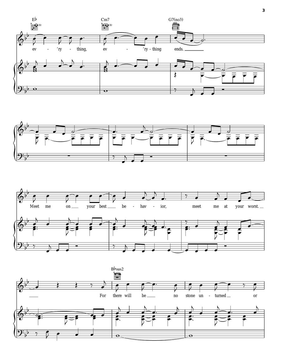 Meet Me On The Equinox Piano, Vocal, Guitar scores gallery preview page 3