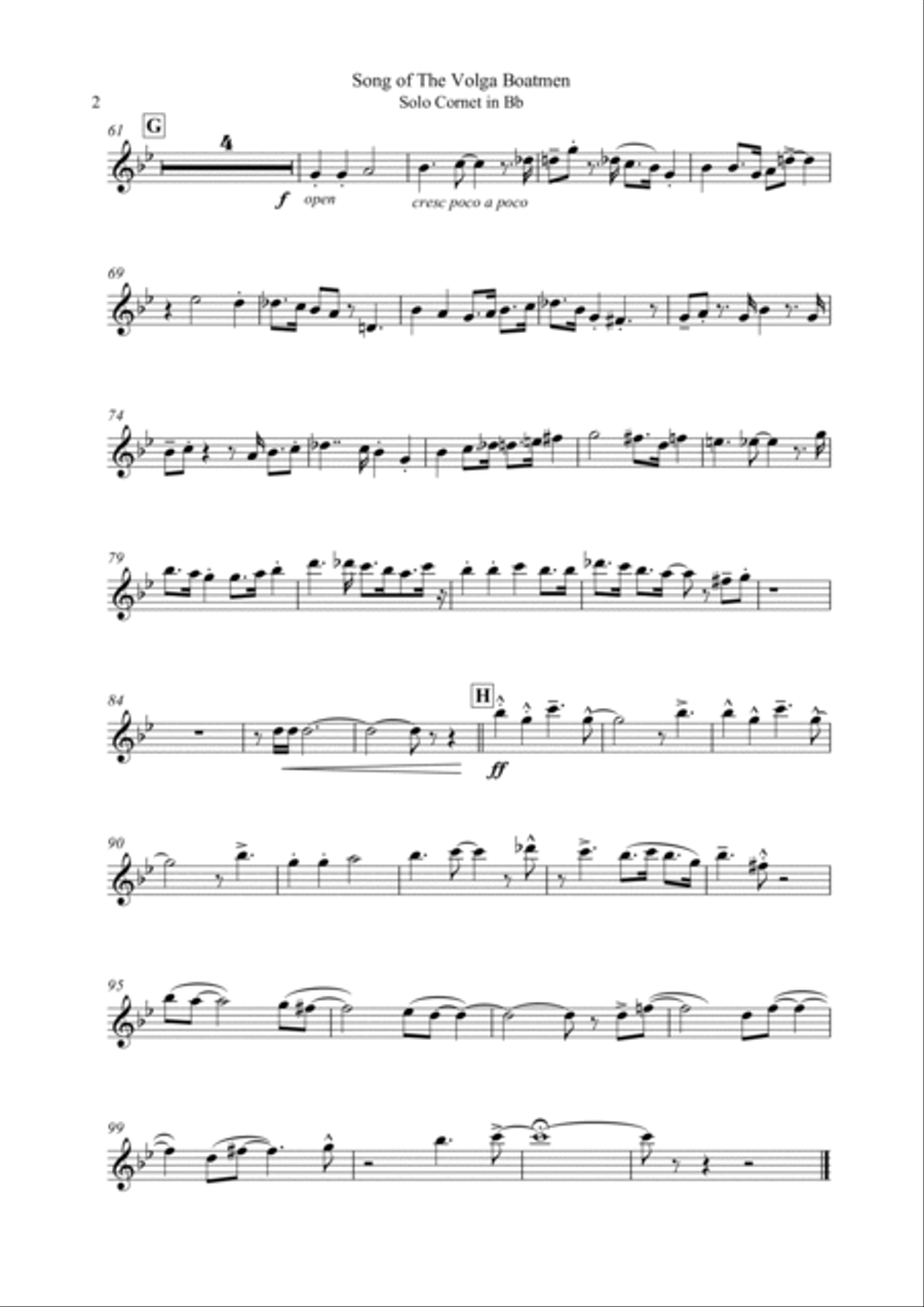 Song Of The Volga Boatmen Brass Band scores gallery preview page 2
