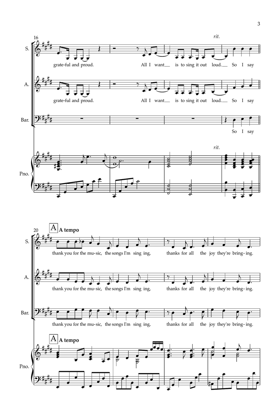 Thank You For The Music 3-Part scores gallery preview page 3