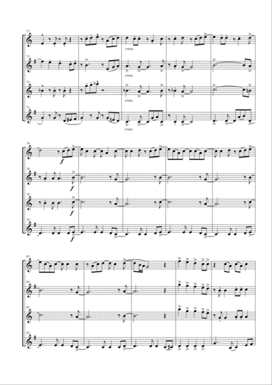 You Can't Stop The Beat You Can't Stop The Beat Woodwind Quartet scores gallery preview page 6