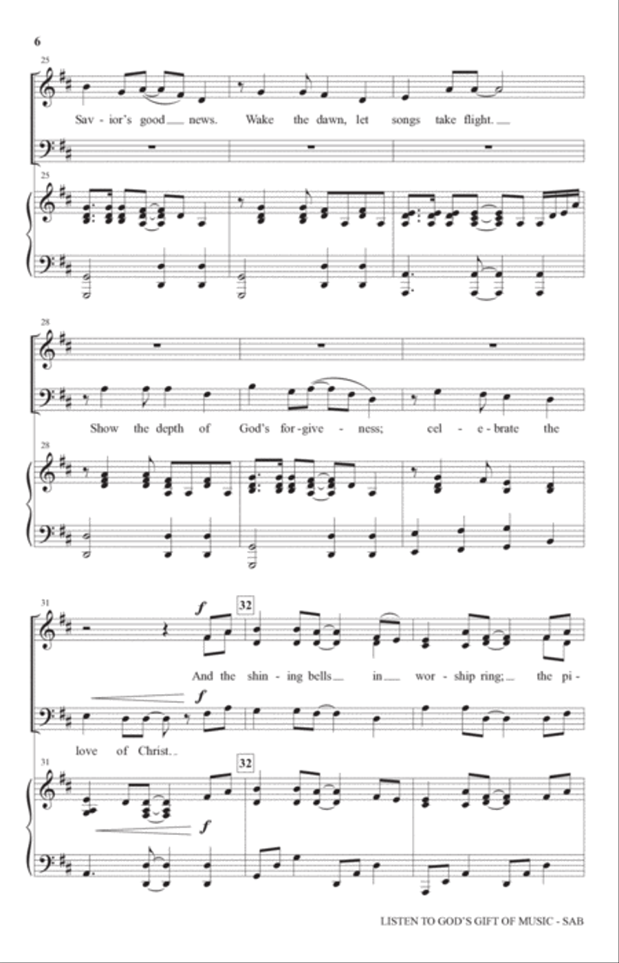 Listen To God's Gift Of Music 3-Part scores gallery preview page 4