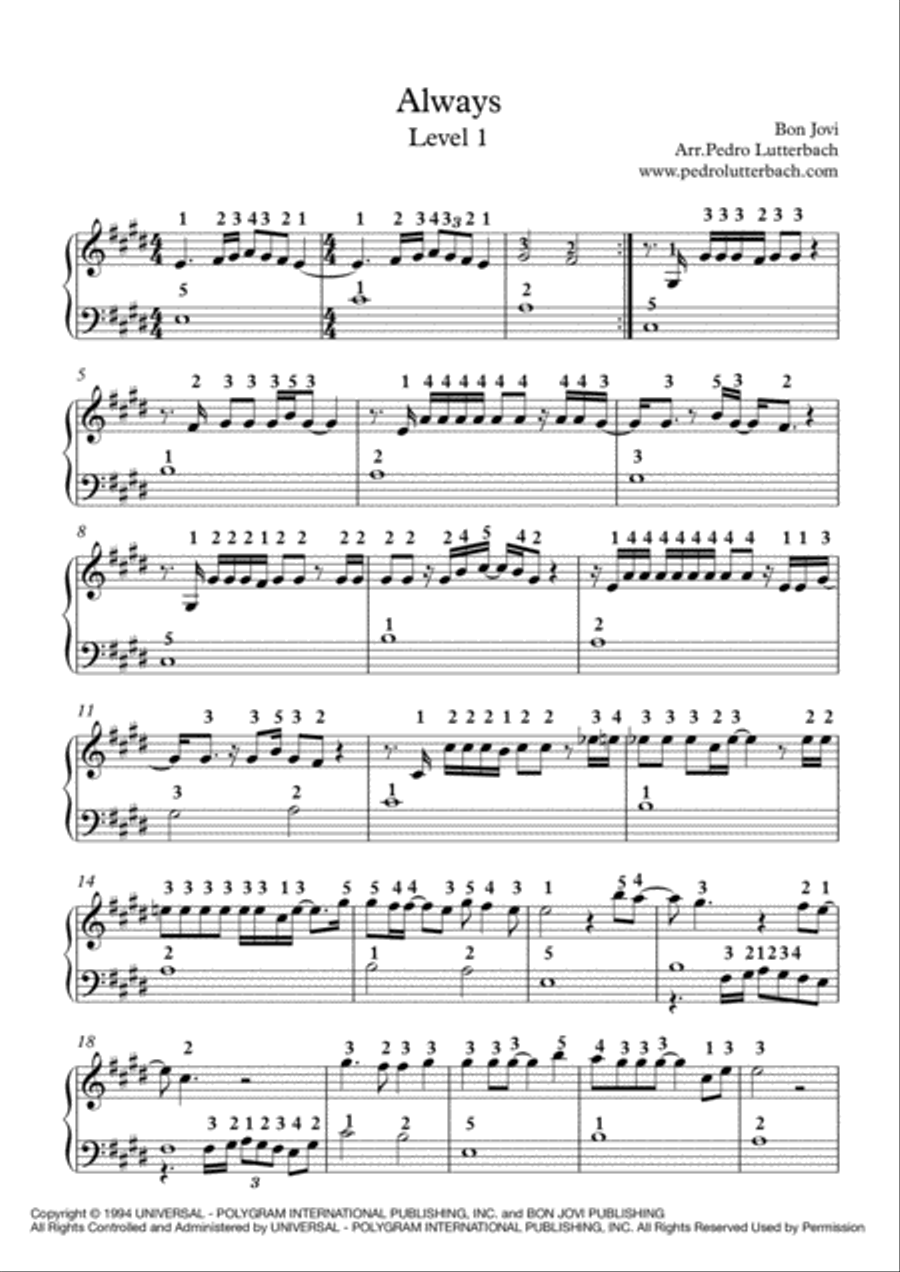 Always Easy Piano scores gallery preview page 1