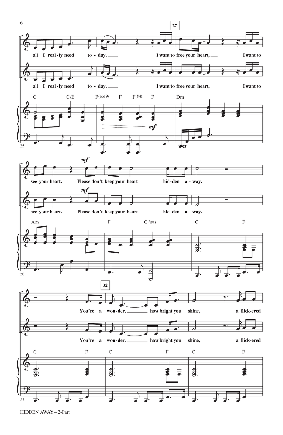 Hidden Away (arr. John Purifoy) 2-Part scores gallery preview page 4