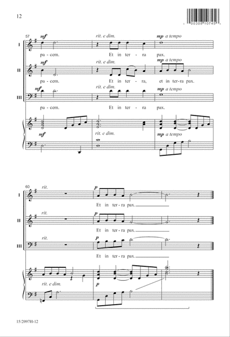 Et In Terra Pax 3-Part scores gallery preview page 13
