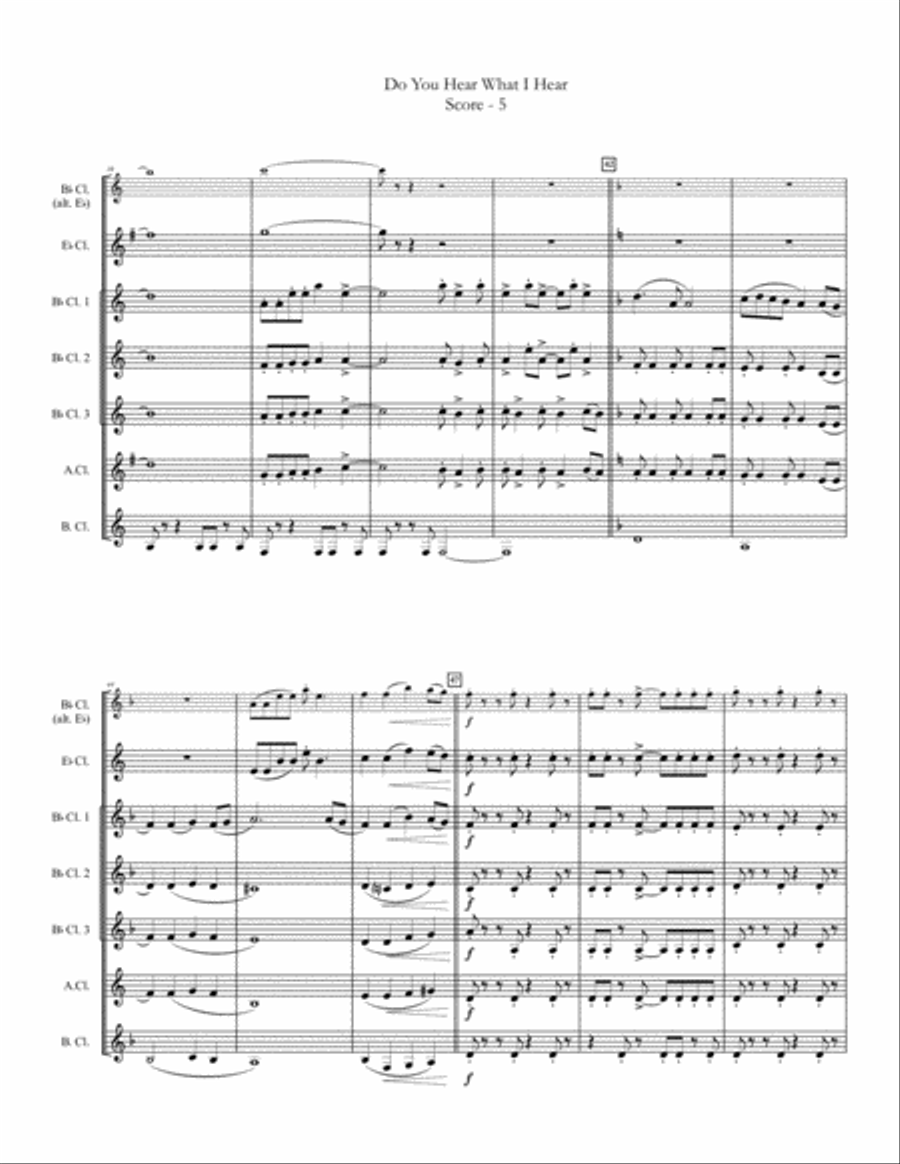 Do You Hear What I Hear Clarinet Choir scores gallery preview page 5