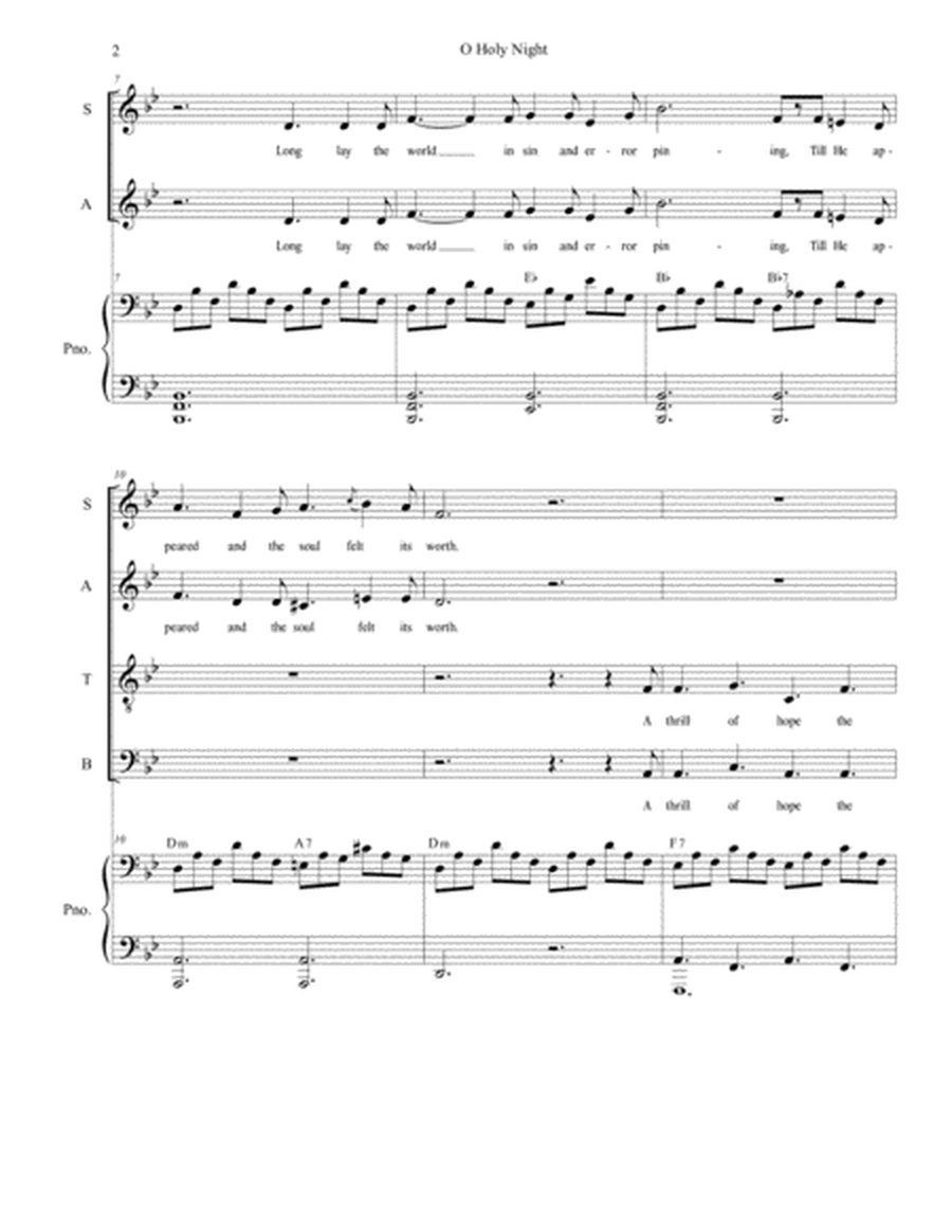 O Holy Night (with "Silent Night") (Vocal Quartet - (SATB) image number null