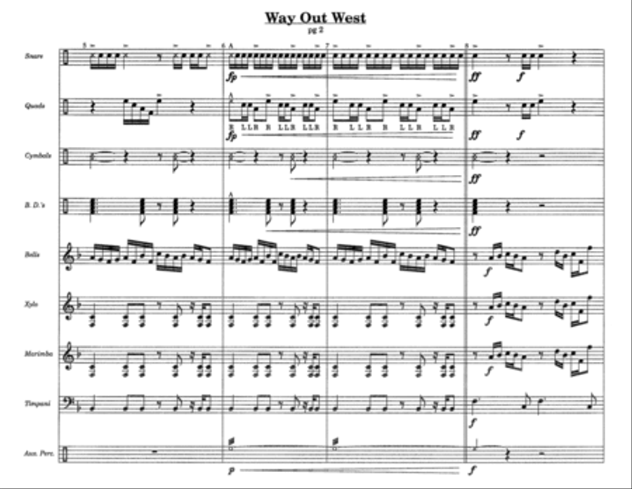 Way Out West w/Tutor Tracks Percussion Ensemble scores gallery preview page 4