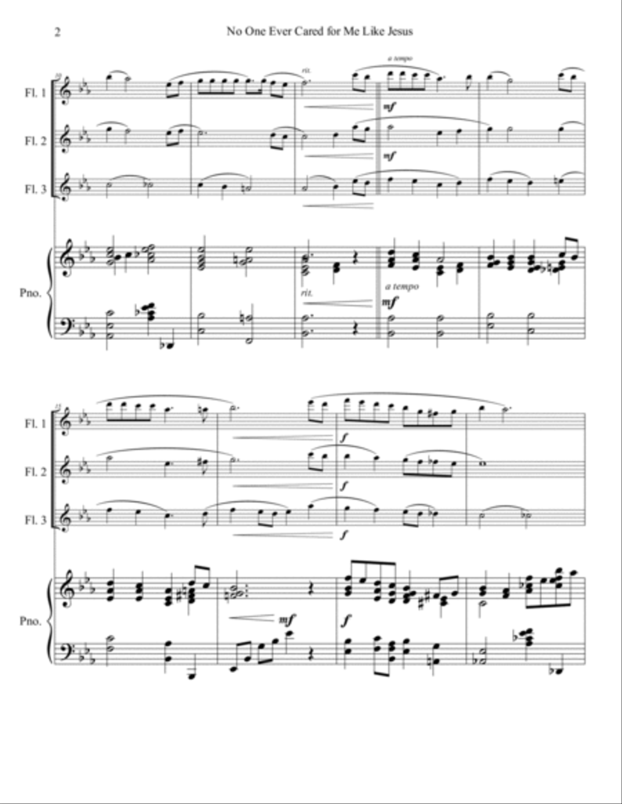 No One Ever Cared For Me Like Jesus Flute Solo scores gallery preview page 3