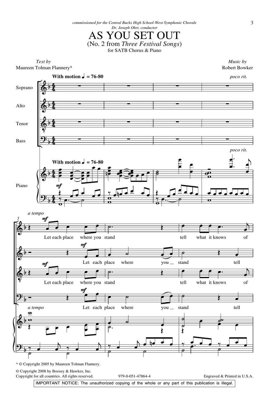 As You Set Out 4-Part scores gallery preview page 1