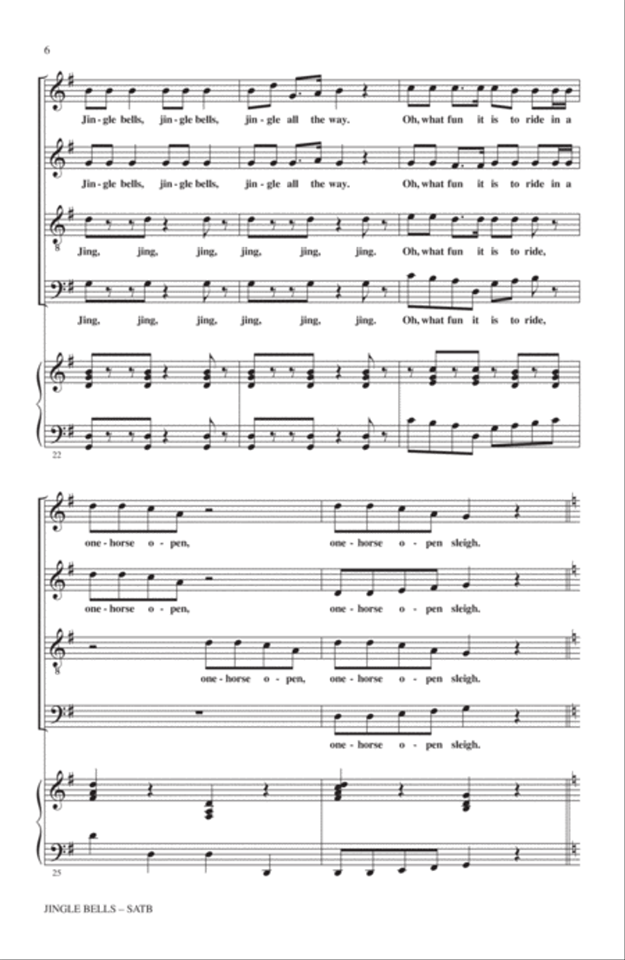 Jingle Bells Jingle Bells 4-Part scores gallery preview page 5