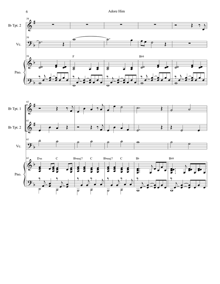 Adore Him Adore Him Trumpet Duet scores gallery preview page 6