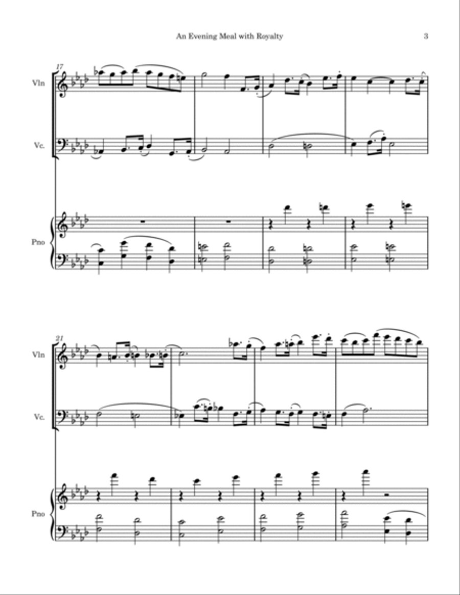 An Evening Meal with Royalty - 1st Movement Piano Trio scores gallery preview page 3