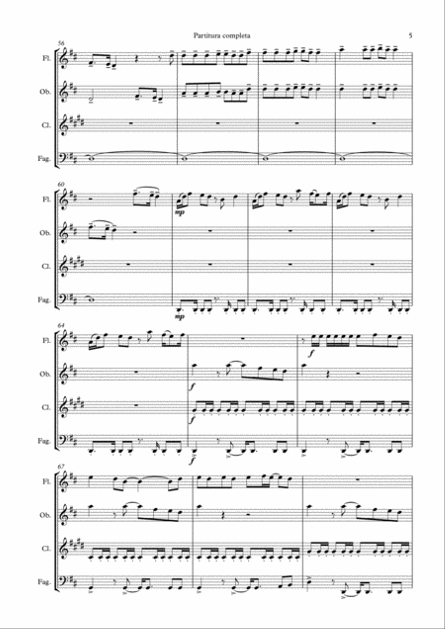 Best Day Of My Life Woodwind Quartet scores gallery preview page 6