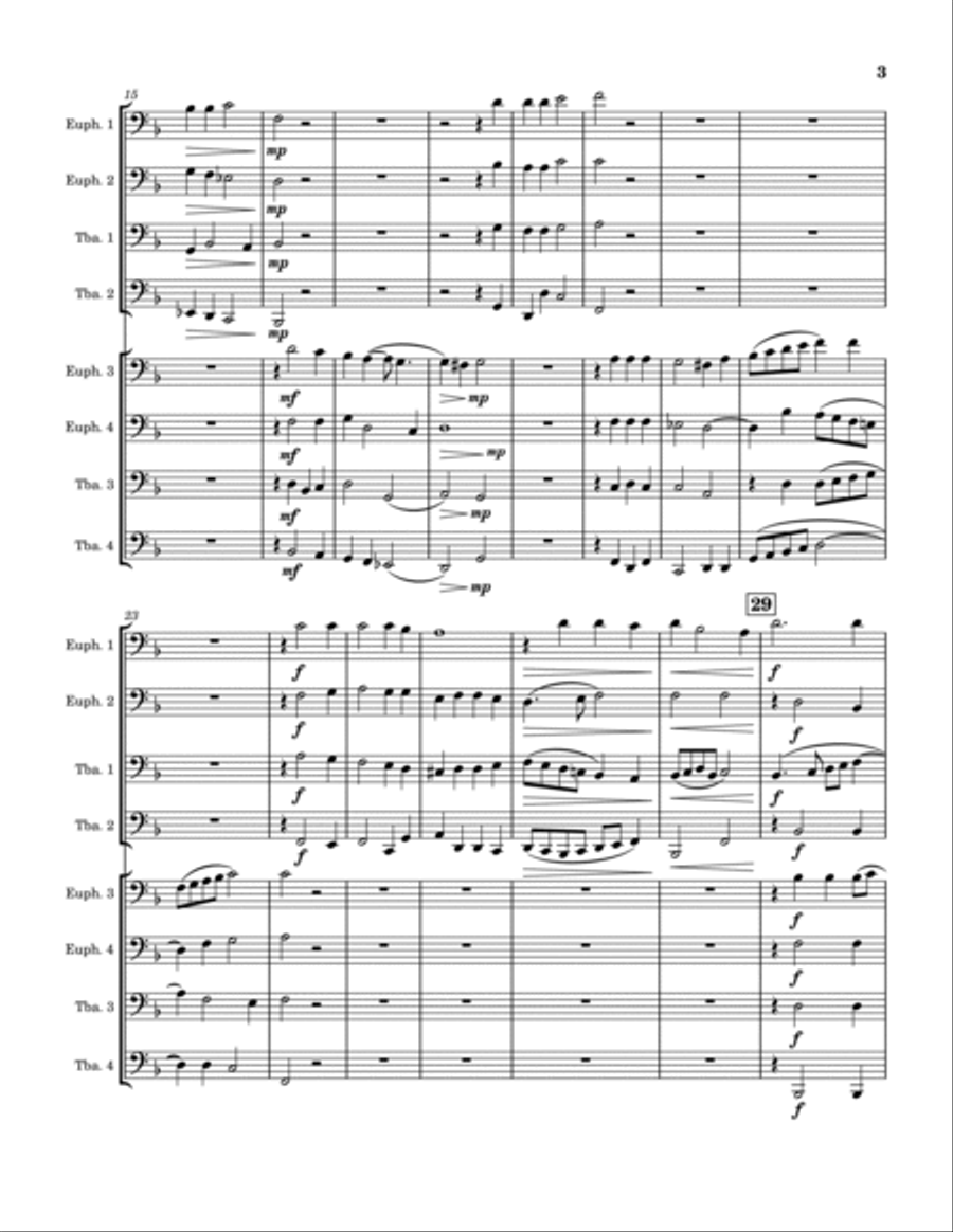 Magnificat Primi Toni á 8 (Tuba/Euphonium Choir) Choir scores gallery preview page 3