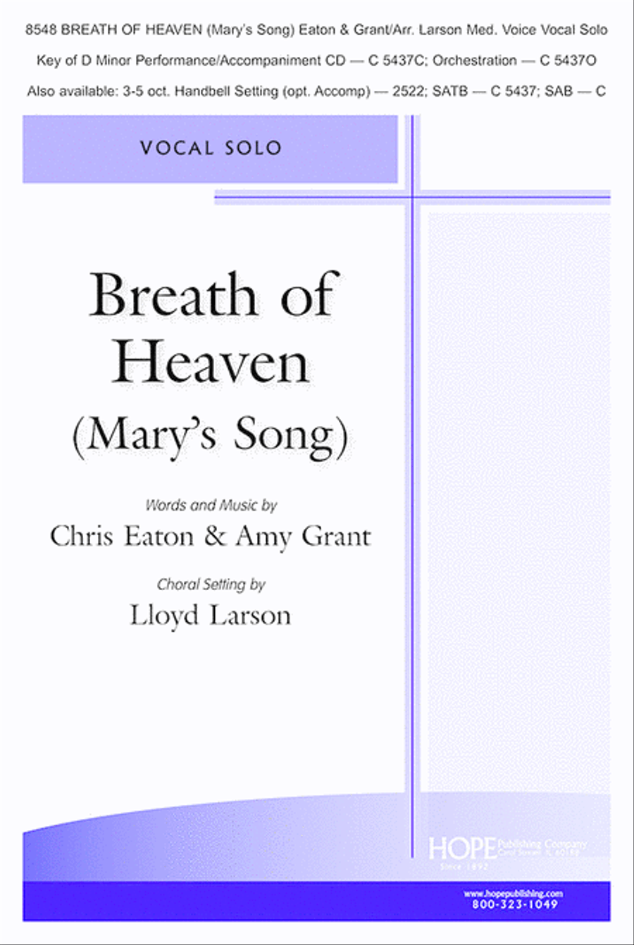 Breath of Heaven (Mary's Song) Choir scores gallery preview page 1