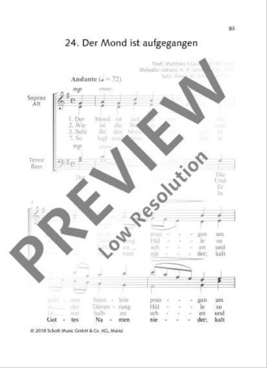 Der Mond ist aufgegangen 4-Part scores gallery preview page 2