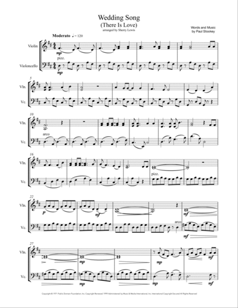 Wedding Song (There Is Love) String Duet scores gallery preview page 4