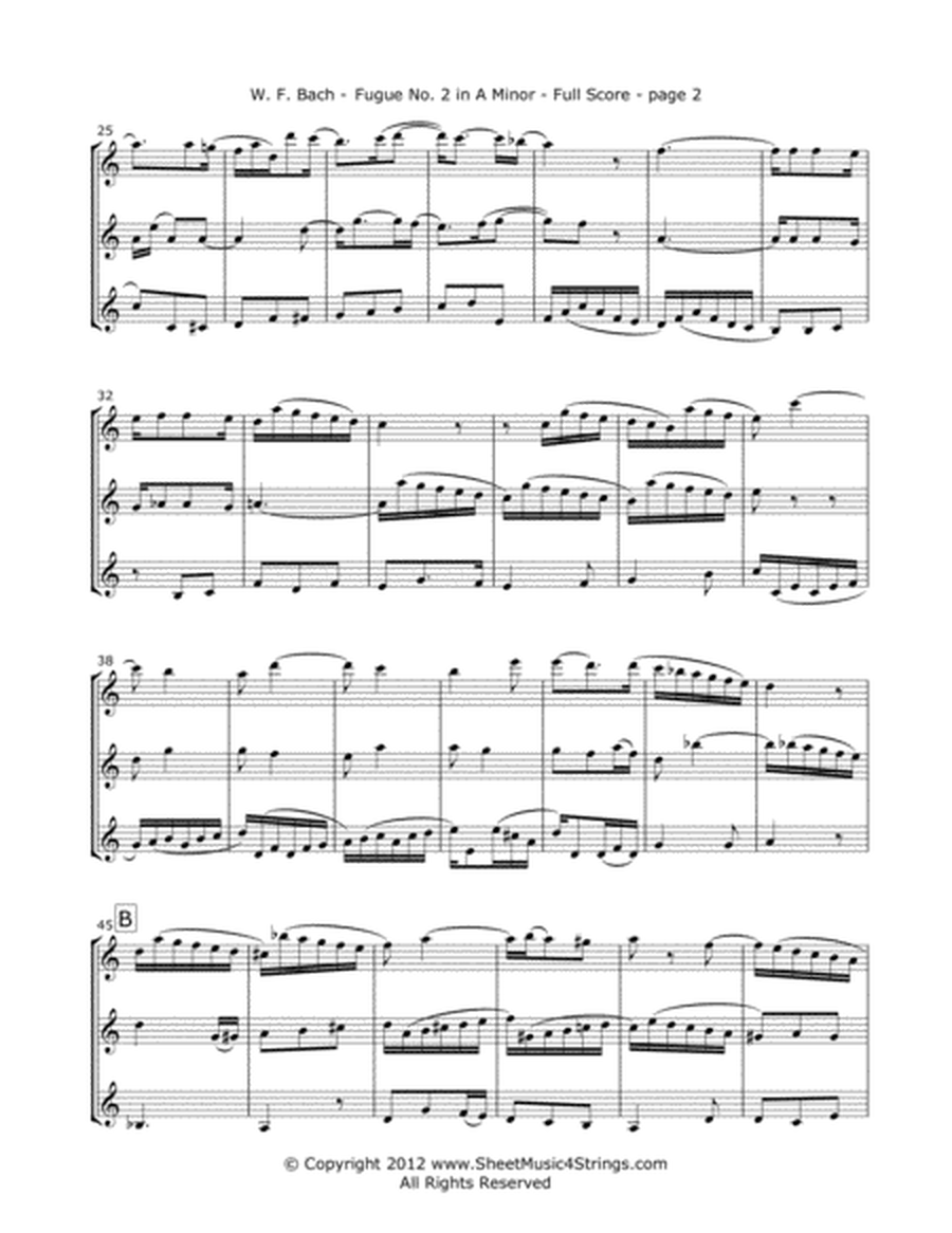 Bach, W.F. - Fugue No.2 for Three Violins image number null