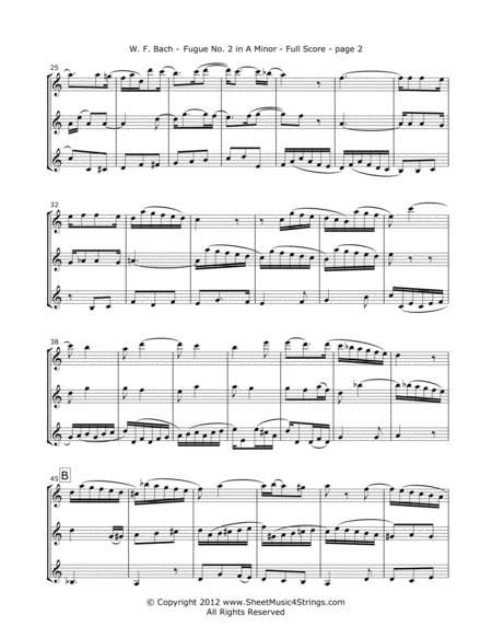 Bach, W.F. - Fugue No.2 for Three Violins image number null