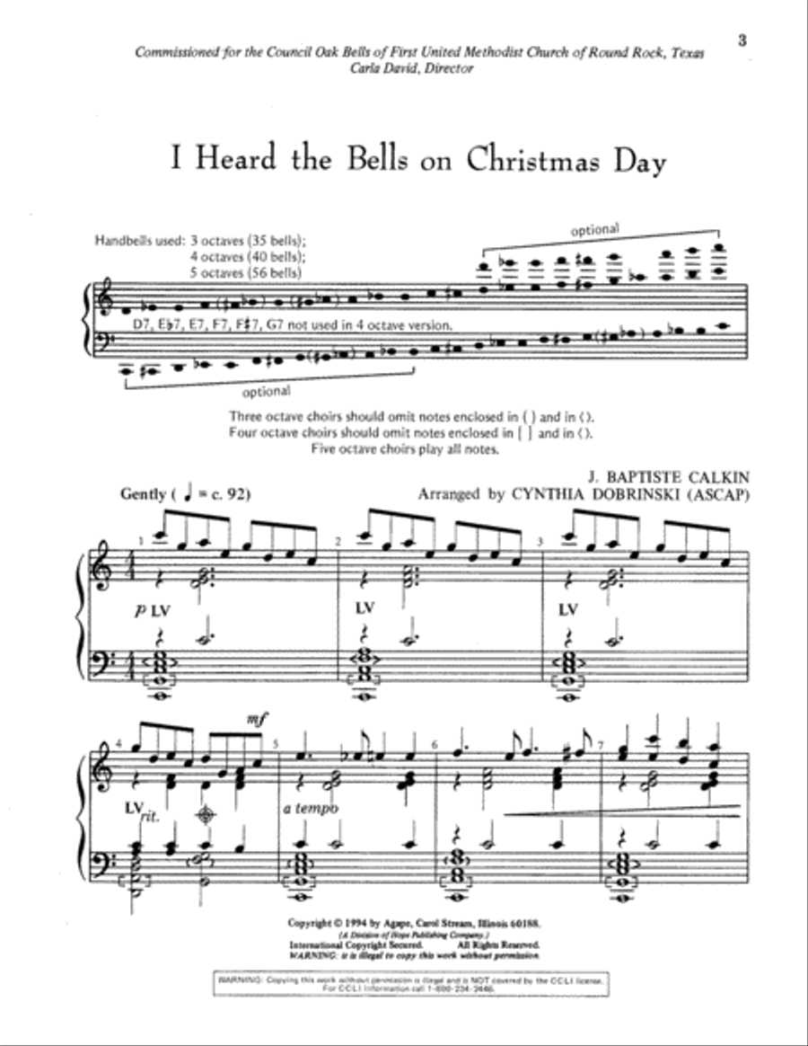 I Heard the Bells on Christmas Day 5-Octaves scores gallery preview page 2