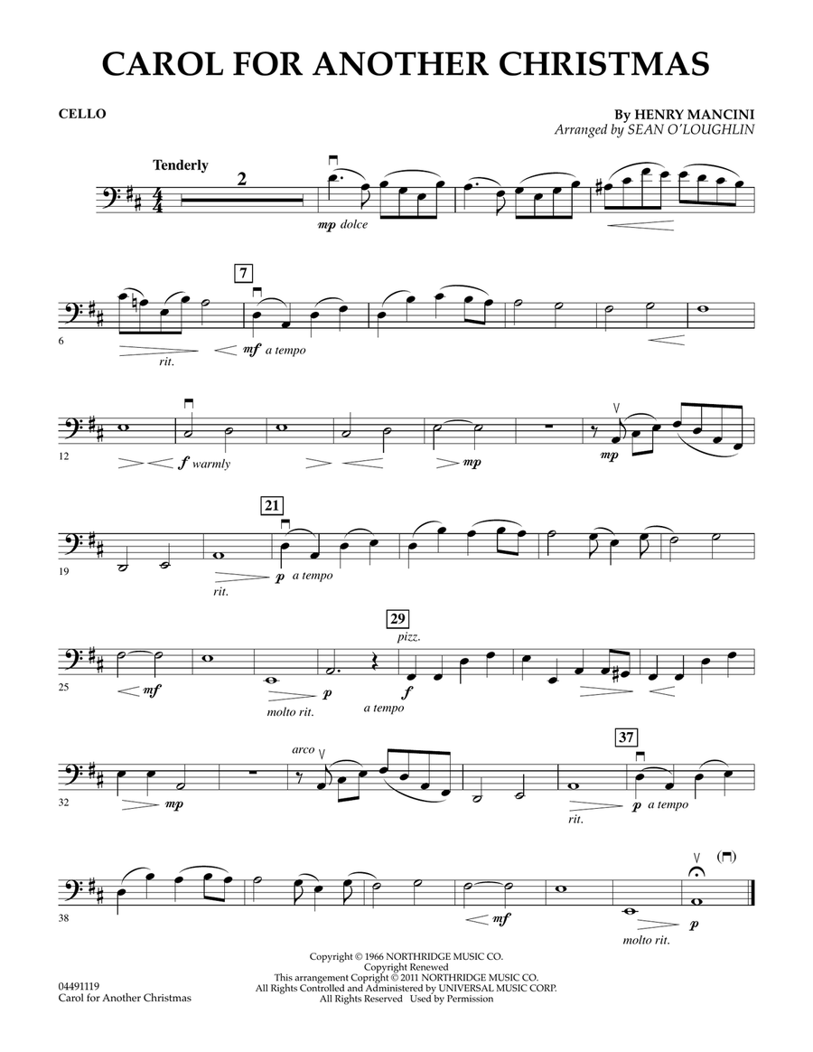 Carol For Another Christmas - Cello Orchestra scores gallery preview page 1