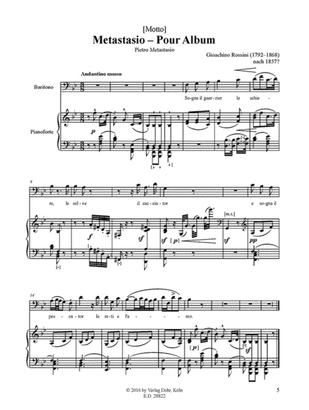 Mi lagnerò tacendo -Unterschiedliche Vertonungen eines Textes von Pietro Metastasio für Singstimme und Klavier- (Zweiter Band)
