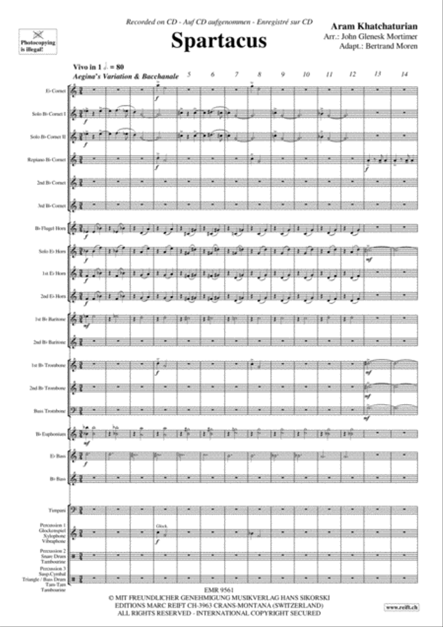 Spartacus Brass Band scores gallery preview page 4
