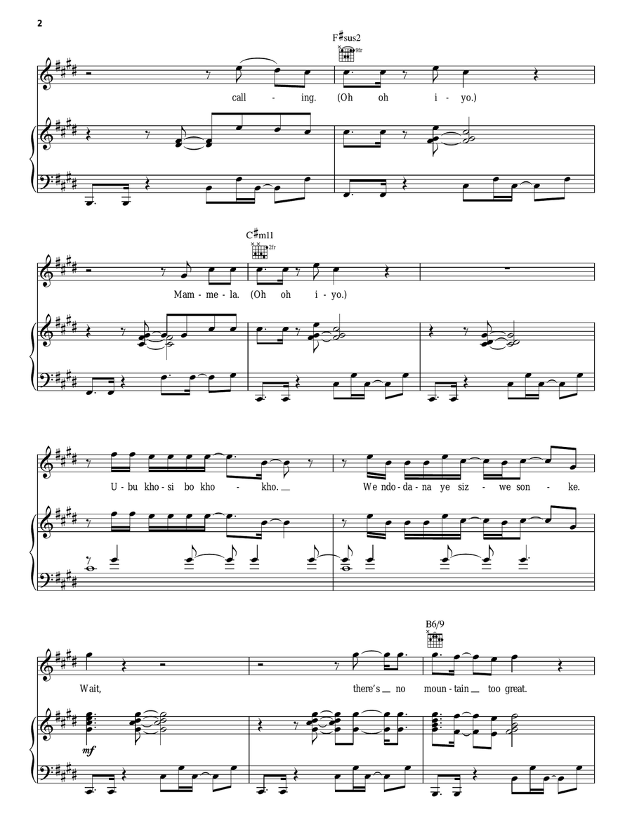 He Lives In You (from The Lion King II: Simba's Pride) Piano, Vocal, Guitar scores gallery preview page 2