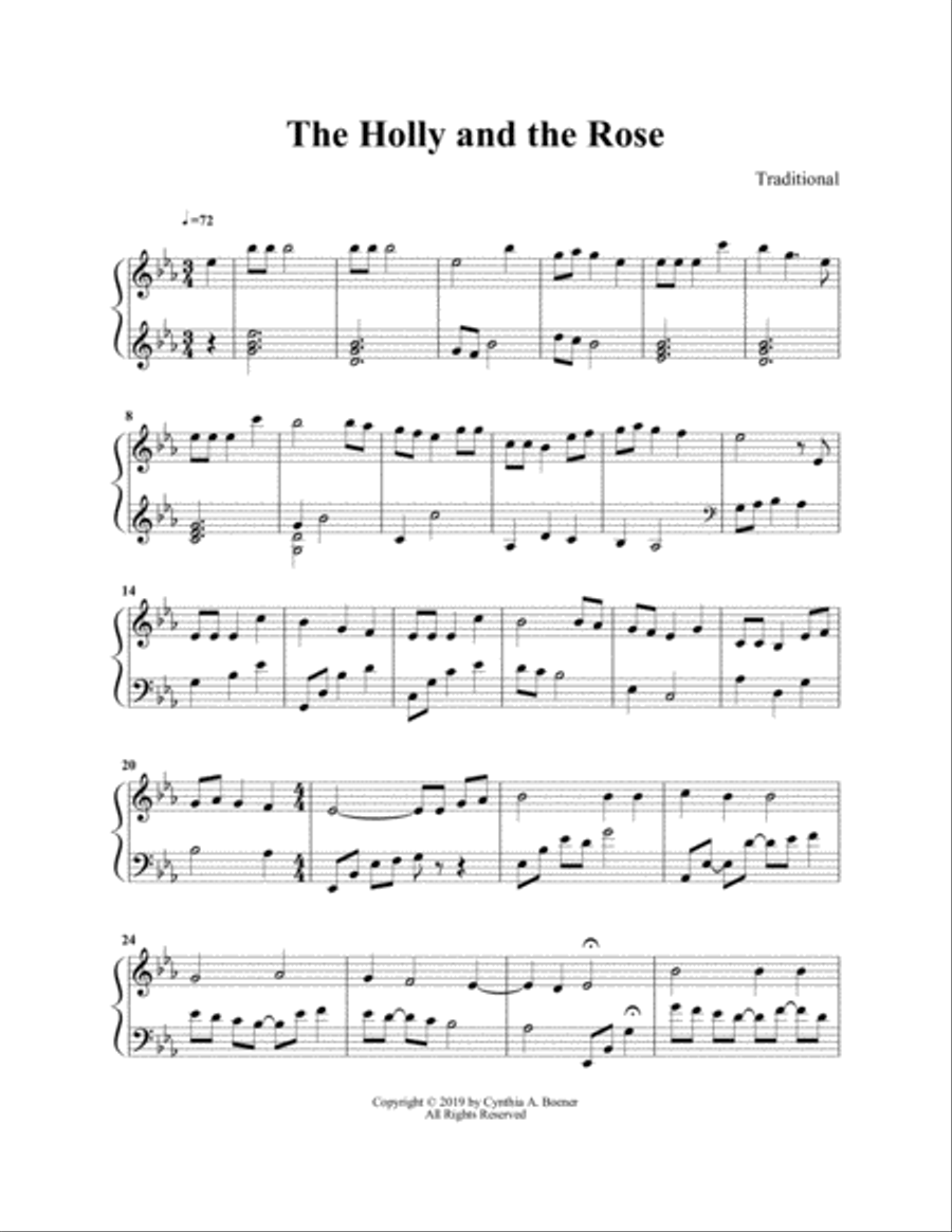 The Holly and the Rose Harp scores gallery preview page 1