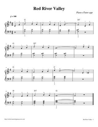 Red River Valley - piano sheet music