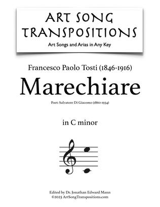 Book cover for TOSTI: Marechiare (transposed to C minor)