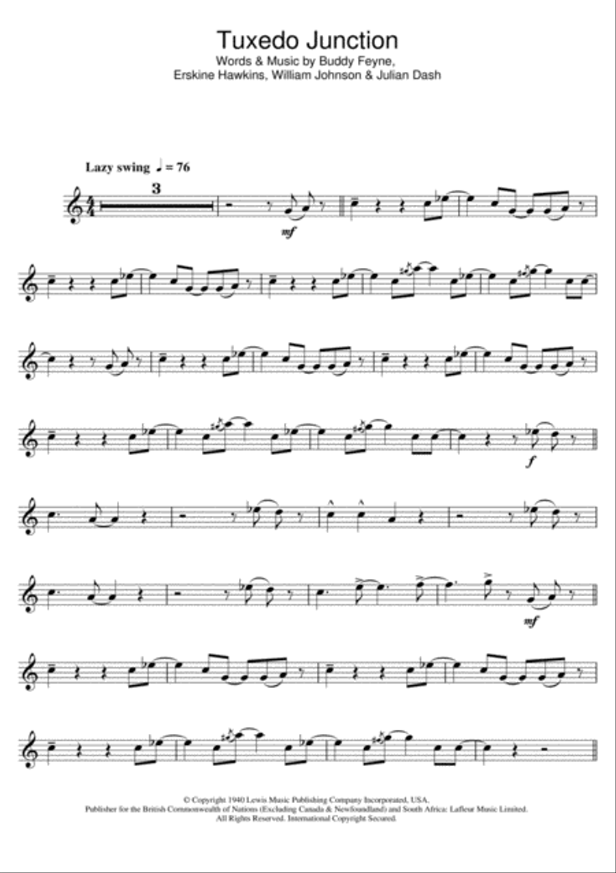 Tuxedo Junction Tuxedo Junction Clarinet Solo scores gallery preview page 1