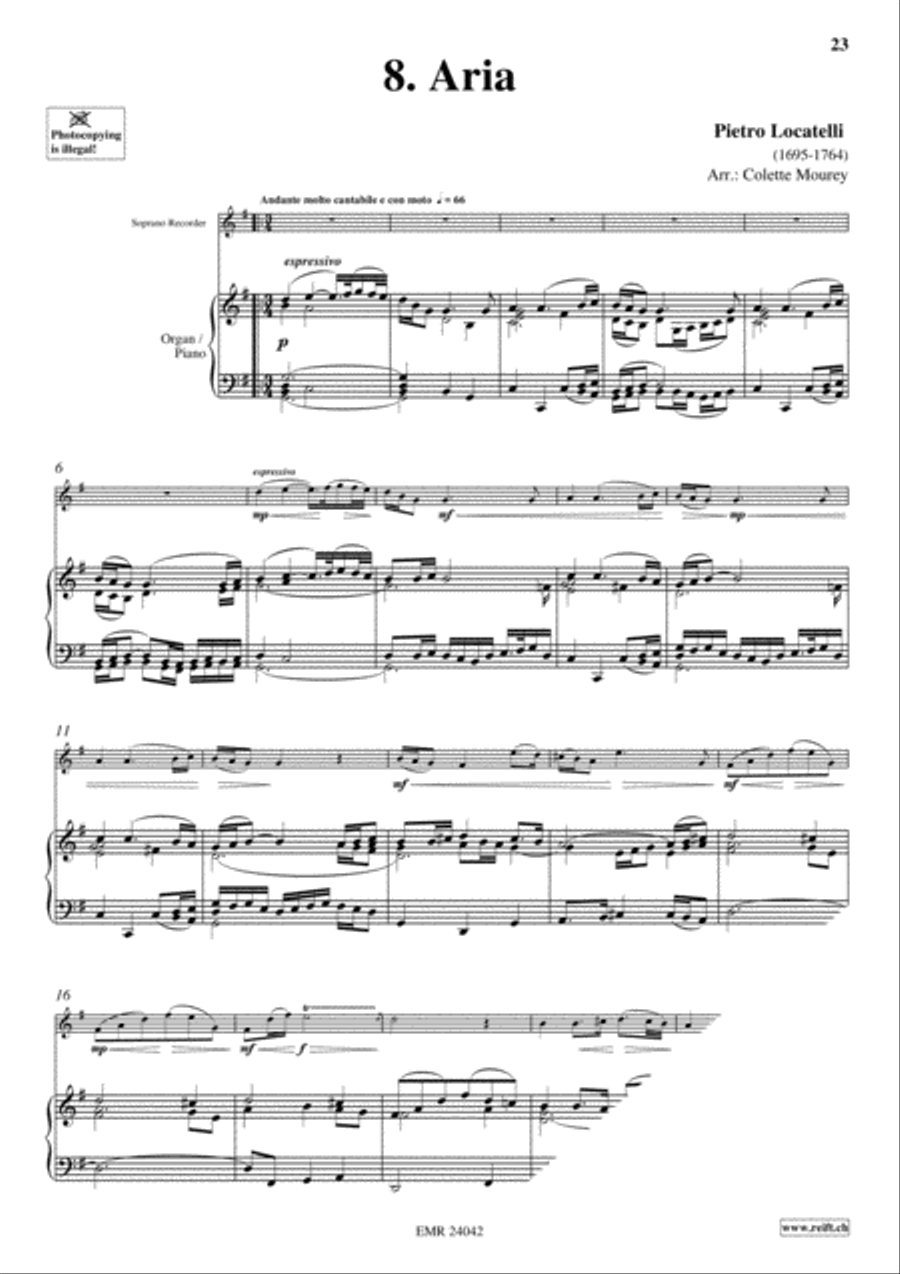 40 Greatest Baroque Hits Volume 1 Soprano Recorder scores gallery preview page 10