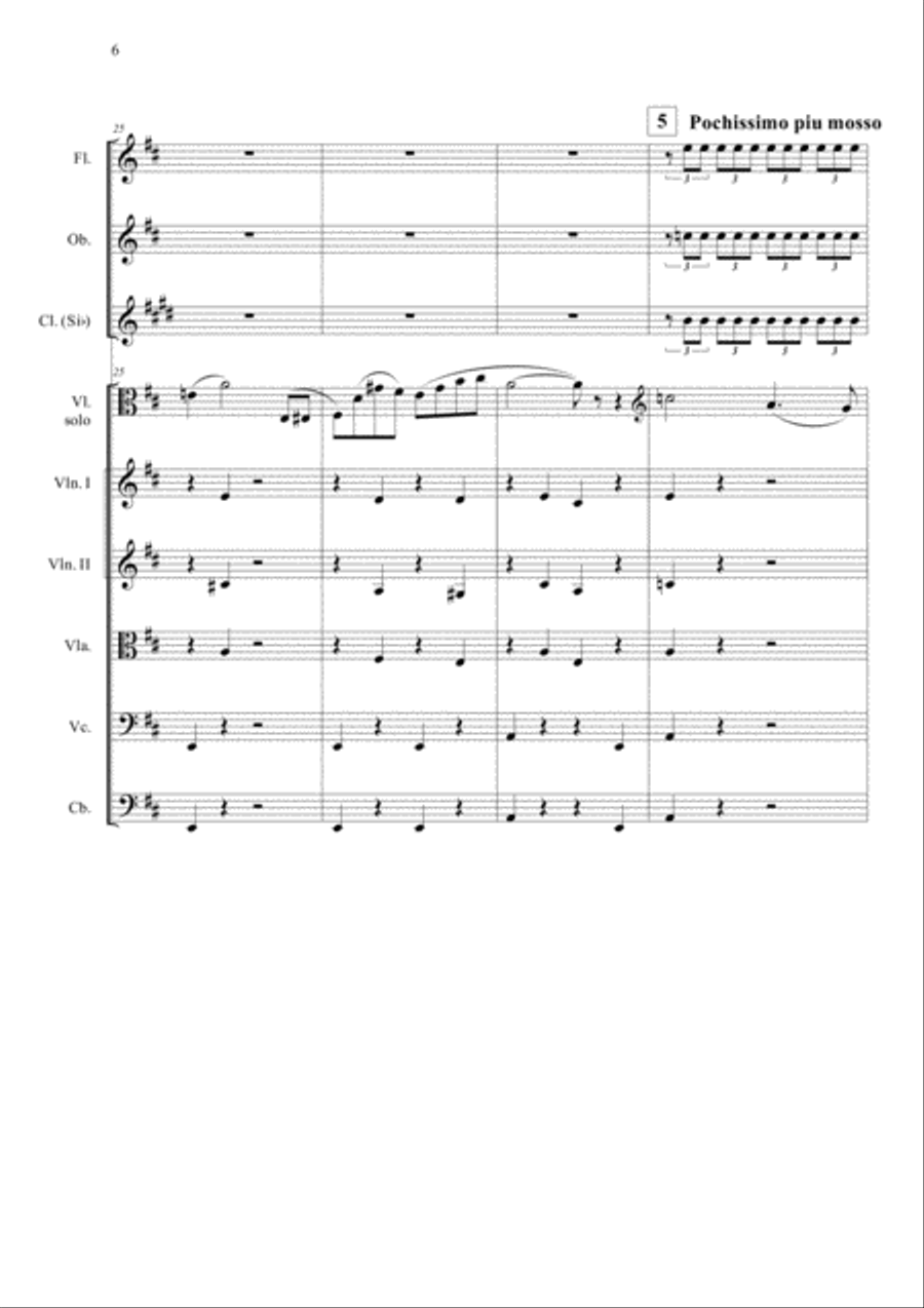 Shchostakobich - Adagio from The Limpid Stream for viola solo String Orchestra scores gallery preview page 6
