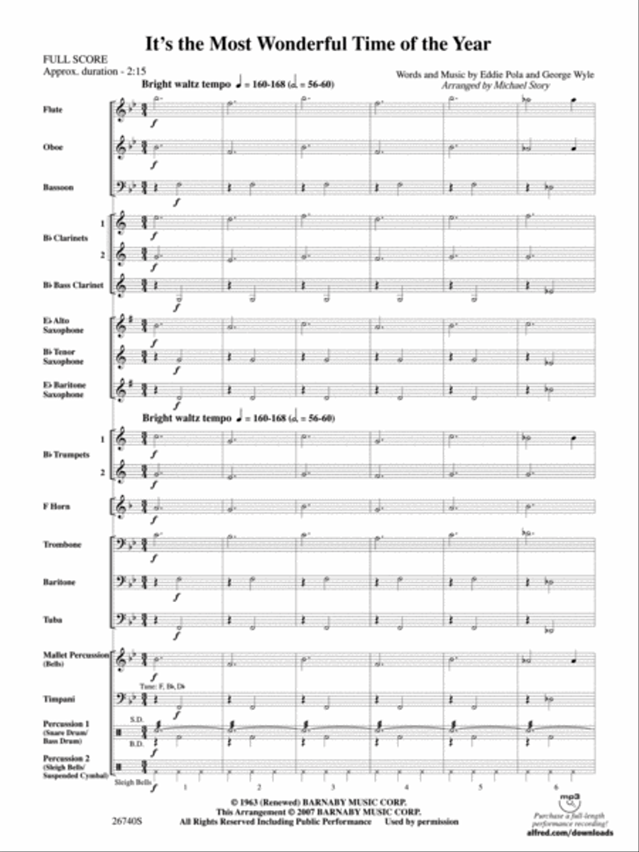 It's the Most Wonderful Time of the Year Concert Band scores gallery preview page 2
