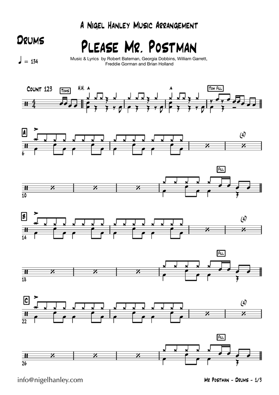 Please Mr. Postman Jazz Ensemble scores gallery preview page 4