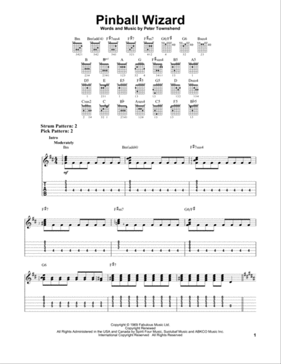 Pinball Wizard Acoustic Guitar scores gallery preview page 1