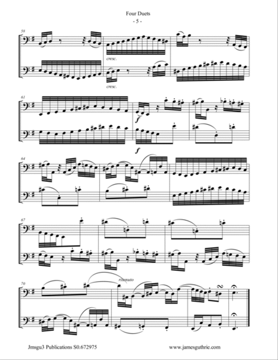 Bach: Four Duets for Bassoon & Cello Bassoon scores gallery preview page 5