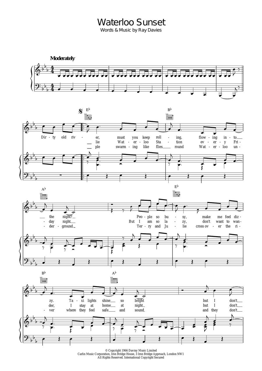 Waterloo Sunset Acoustic Guitar scores gallery preview page 1